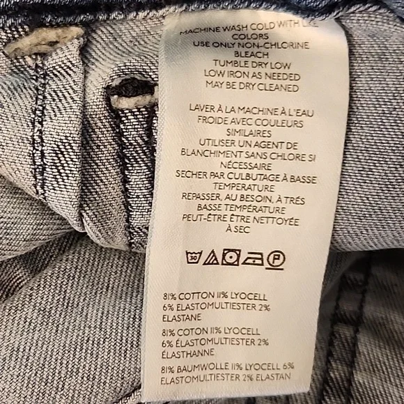 Anthropologie Maeve The Colette Crop High-Rise Wide-Leg Jeans light-to-med Sz 12 - Picture 16 of 16